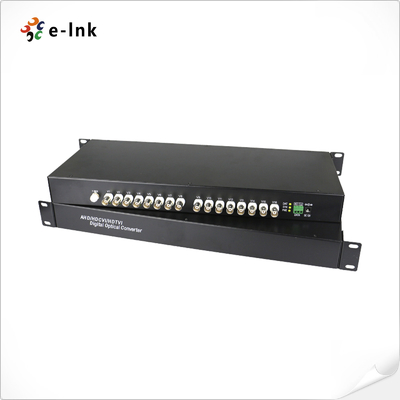 Émetteur et récepteur de vidéo HD 16 canaux sur fibre optique, supportant HD-AHD/CVI/TVI, résolution maximale 720P, 1080P