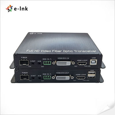 1Ch 1080P DVI + 1Ch USB KVM + 1Ch RS232 + 1Ch Audio Stéréo Bidirectionnel + 1Ch GPIO sur Extender Fibre