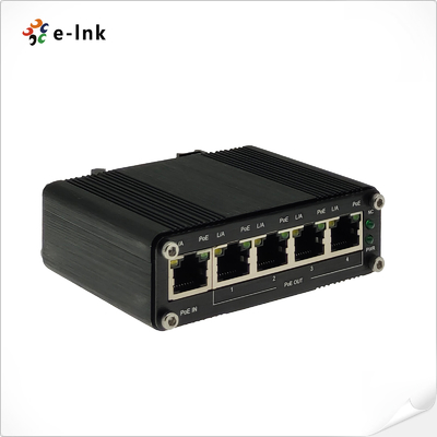 Extenseur PoE++ 802.3bt industriel 1 port vers 4 ports Gigabit PoE 802.3af/at, supportant l'installation sur rail DIN et murale
