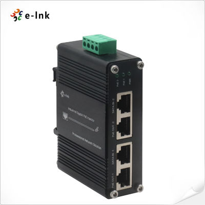 12~48VDC Entrée de puissance Industrial 2 ports Gigabit PoE+ Injecteur Prend en charge 10/100/1000 Base-TX