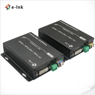 DVI Fiber Optic Extender Audio RS232 20km HDCP 1.2 1920x1200 Bidirectional