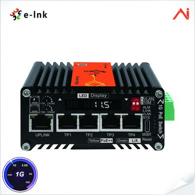 quality 4-port 10/100/1000Base-T IEEE802.3at PoE+ 30W à 1-port 10/100/1000Base-T Uplink Mini Industrial AI Smart Managed PoE+ Ethernet Switch avec système de renforcement de tension factory