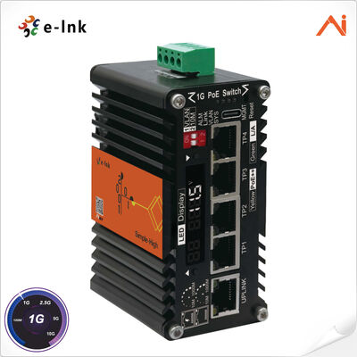 quality 4-port 10/100/1000Base-T IEEE802.3bt PoE++ 60W à 1-port 10/100/1000Base-T Uplink Mini Industrial AI Smart Géré PoE++ Ethernet Commutateur avec système de renforcement de tension factory